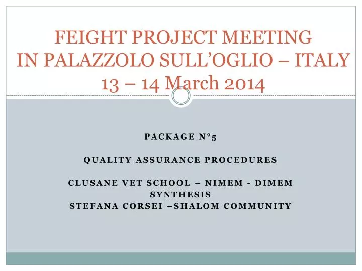 feight project meeting in palazzolo sull oglio italy 13 14 march 2014