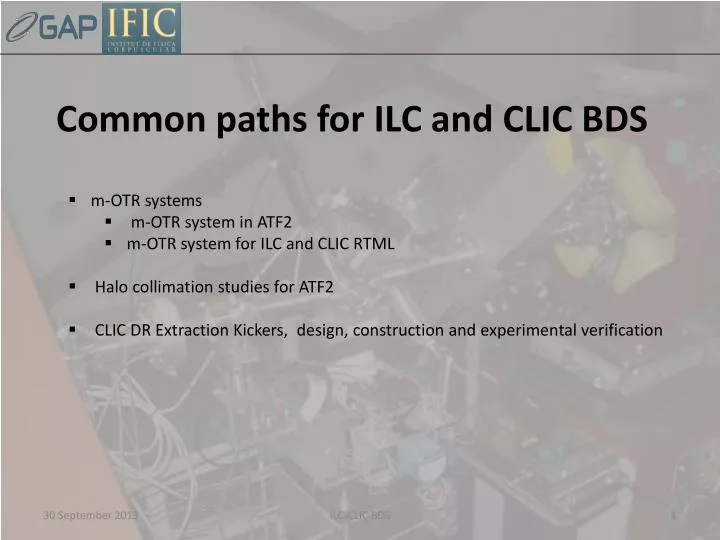common paths for ilc and clic bds