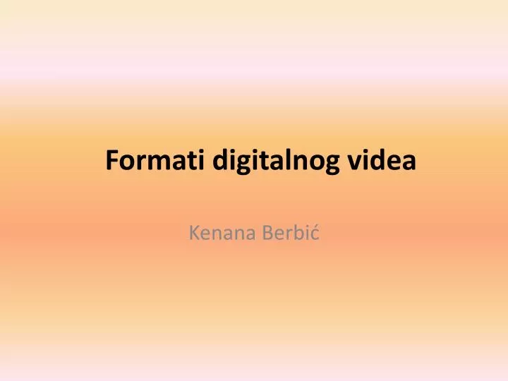 formati digitalnog videa