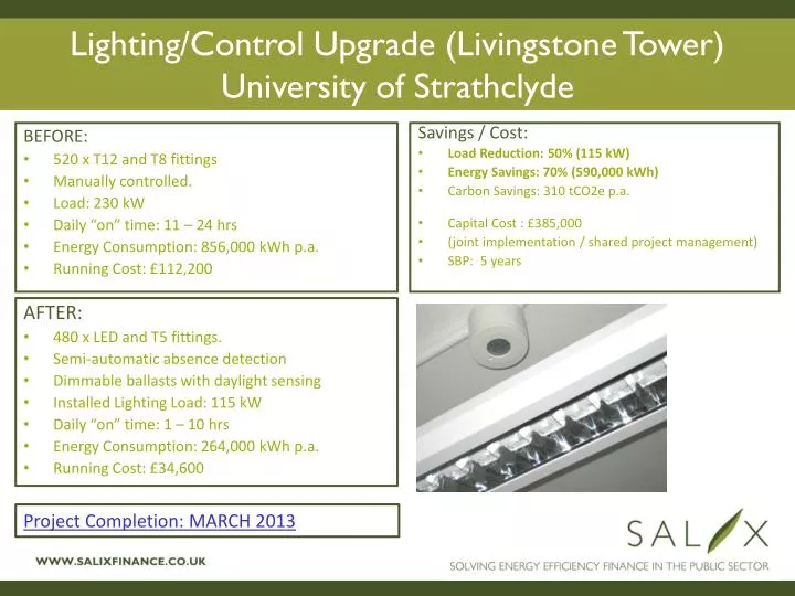 lighting control upgrade livingstone tower university of strathclyde