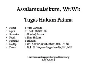 assalamualaikum wr wb