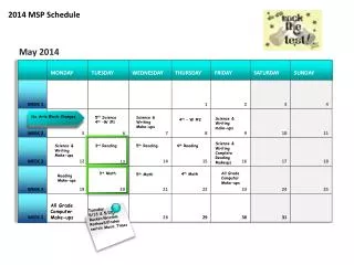 2014 MSP Schedule