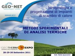 idrogeologia e progettazione di impianti di scambio di calore