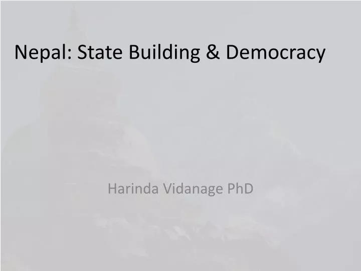 nepal state building democracy