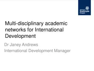 Multi-disciplinary academic networks for International Development