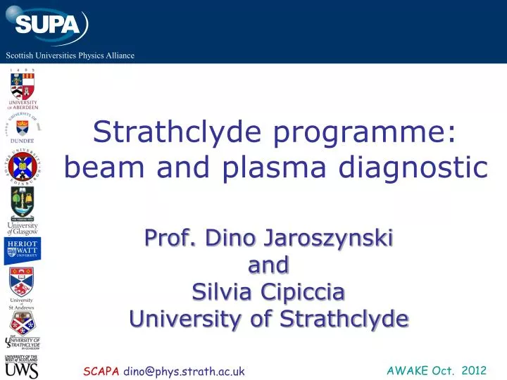strathclyde programme beam and plasma diagnostic
