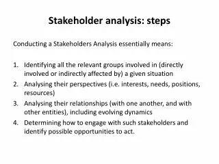 Stakeholder analysis: steps