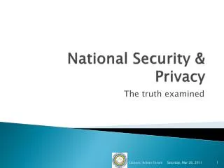 National Security &amp; Privacy
