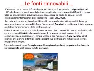 le fonti rinnovabili