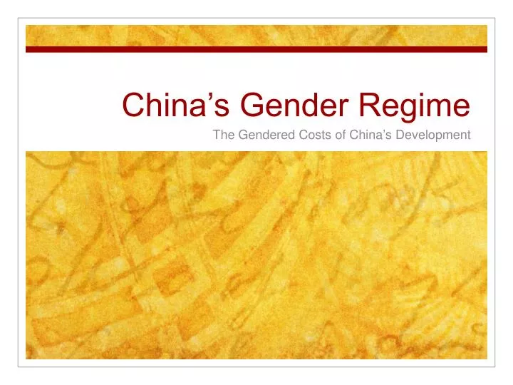 china s gender regime