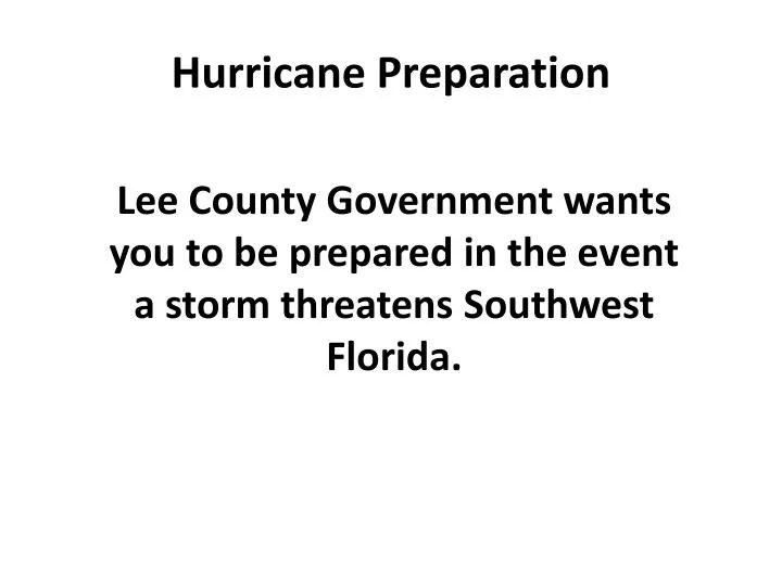 hurricane preparation