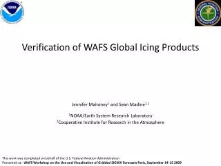 Verification of WAFS Global Icing Products