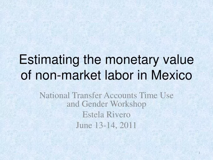 estimating the monetary value of non market labor in mexico
