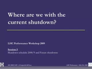 Where are we with the current shutdown?