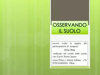 osservando il suolo