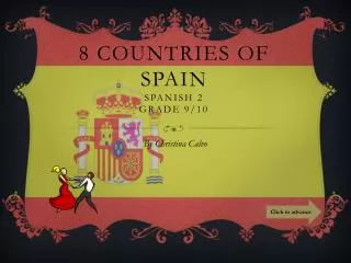8 Countries of Spain Spanish 2 Grade 9/10