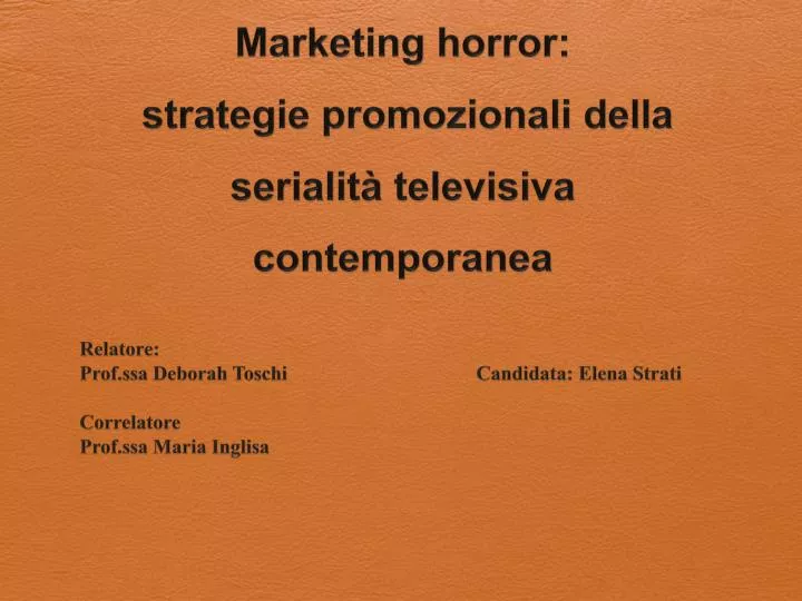 marketing horror strategie promozionali della serialit televisiva contemporanea