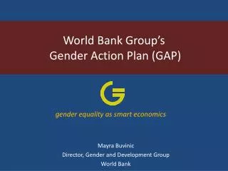 Mayra Buvinic Director, Gender and Development Group World Bank