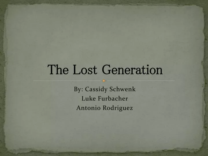 the lost generation
