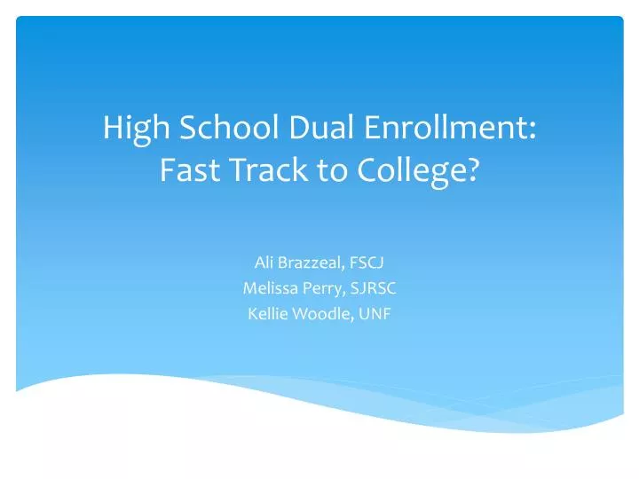 high school dual enrollment fast track to college