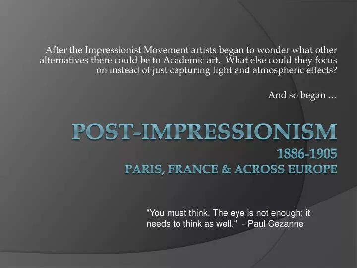 post impressionism 1886 1905 paris france across europe