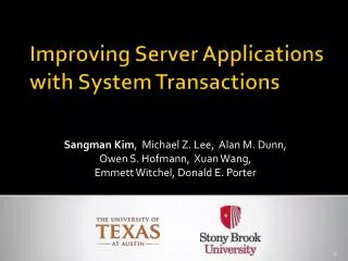 Improving Server Applications with System Transactions