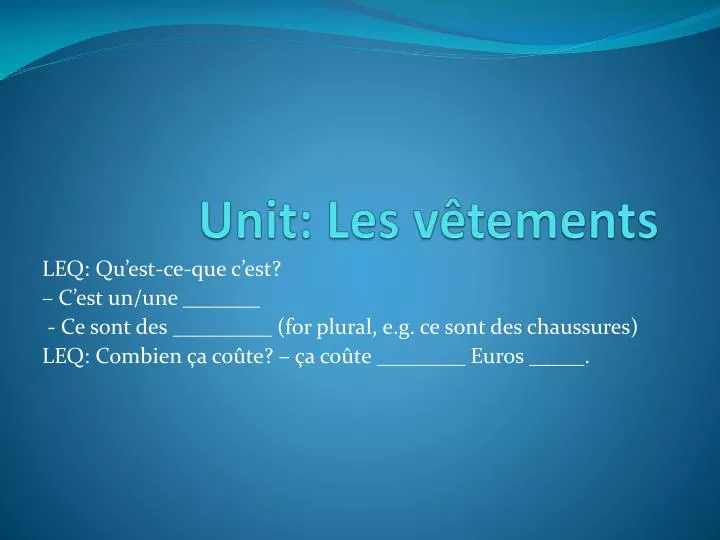 unit les v tements