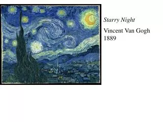 Starry Night Vincent Van Gogh 1889
