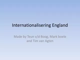 Internationalisering England