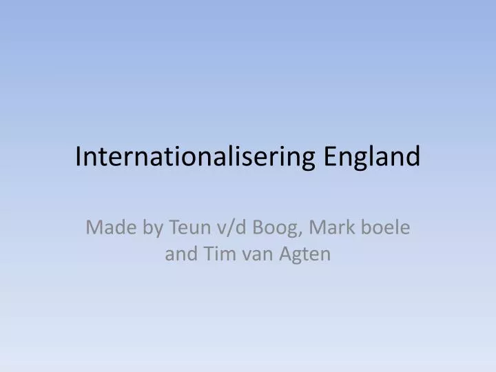 internationalisering england