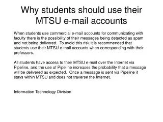 Why students should use their MTSU e-mail accounts