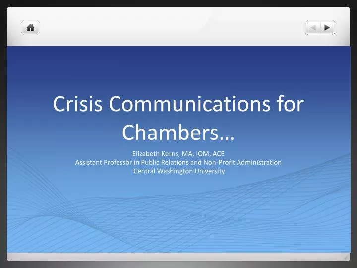 crisis communications for chambers