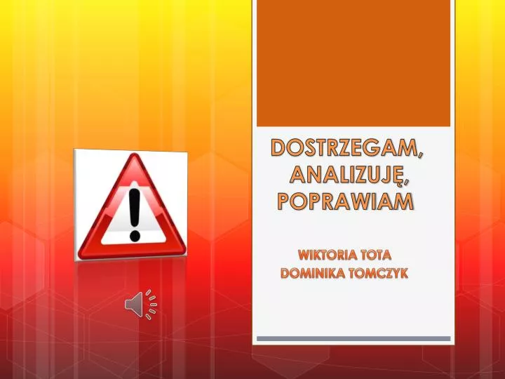 dostrzegam analizuj poprawiam