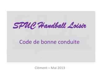 spuc handball loisir code de bonne conduite