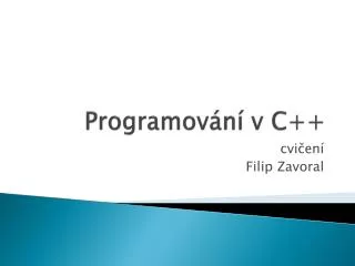 Programov ání v C++