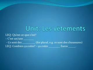 unit les v tements