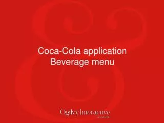 Coca-Cola application Beverage menu