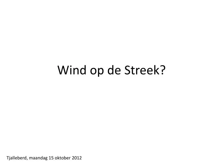 wind op de streek