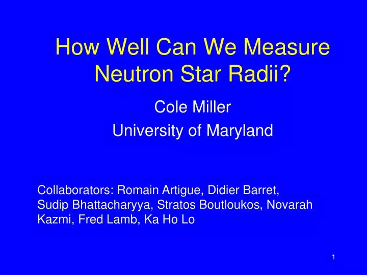 how well can we measure neutron star radii