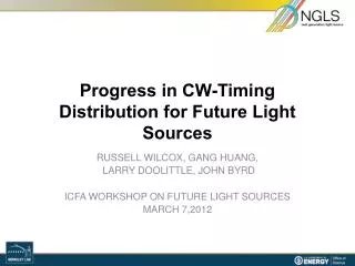 Progress in CW-Timing Distribution for Future Light Sources