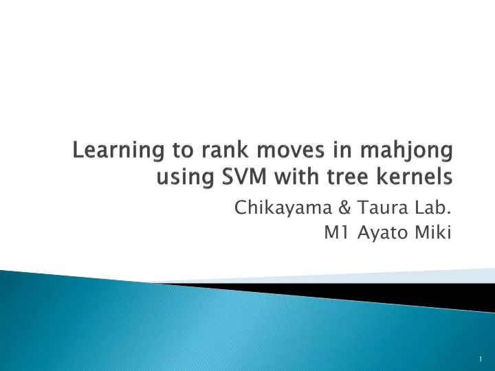learning to rank moves in mahjong using svm with tree kernels