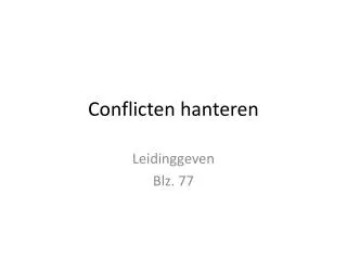 conflicten hanteren