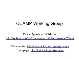 CCAMP Working Group
