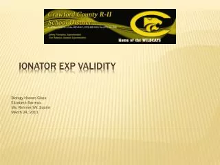 Ionator EXP Validity