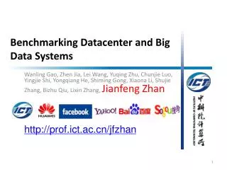 Benchmarking Datacenter and Big Data Systems