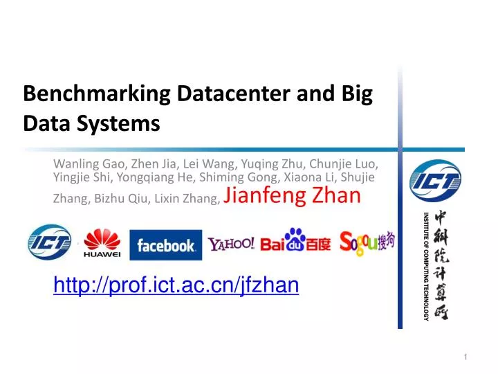 benchmarking datacenter and big data systems