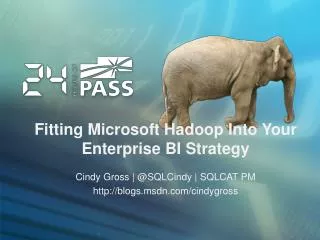 Fitting Microsoft Hadoop I nto Your Enterprise BI Strategy