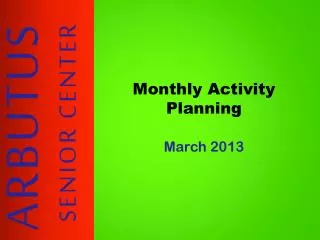 monthly activity planning