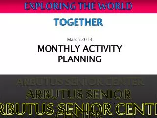 monthly activity planning
