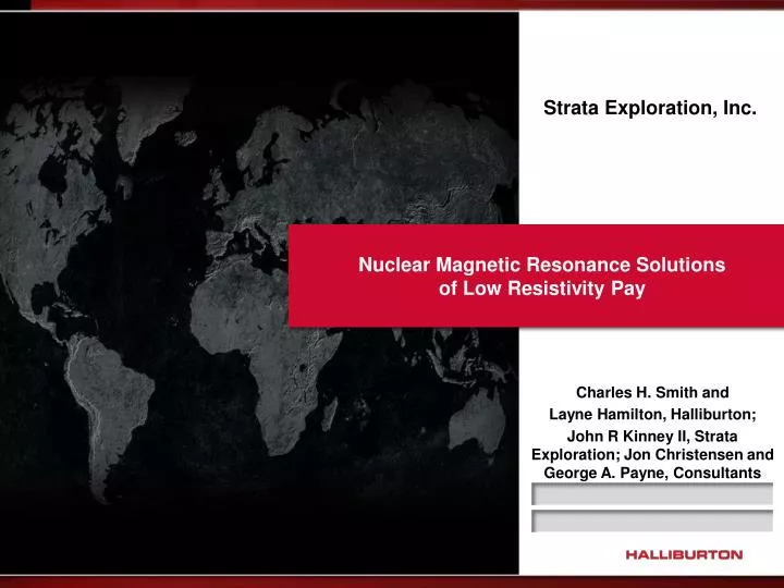 nuclear magnetic resonance solutions of low resistivity pay